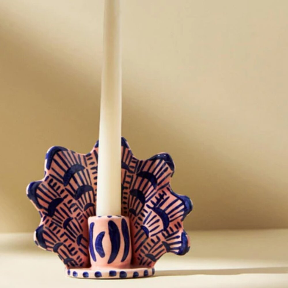 Lucie De Moyencourt Medium Shell Taper Candlestick Holder Anthropologie